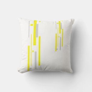 Minimalisme Art Abstrait Coussin Coussin gris jaun