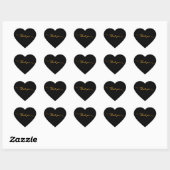 Minimalisme Bedankt Script Gold Typography Hart Sticker (Vel)