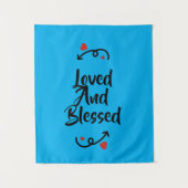 Minimalisme Black White Loved and Blessed Wandkleed (Voorkant)