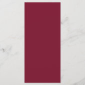 Minimalisme Burgundy Script Place setting Dankuwel Programma (Achterkant)