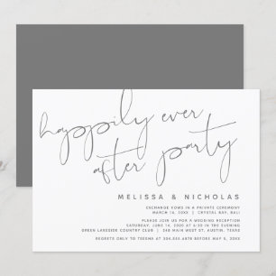 Minimalisme Dark Gray, Wedding Elopement Party Kaart