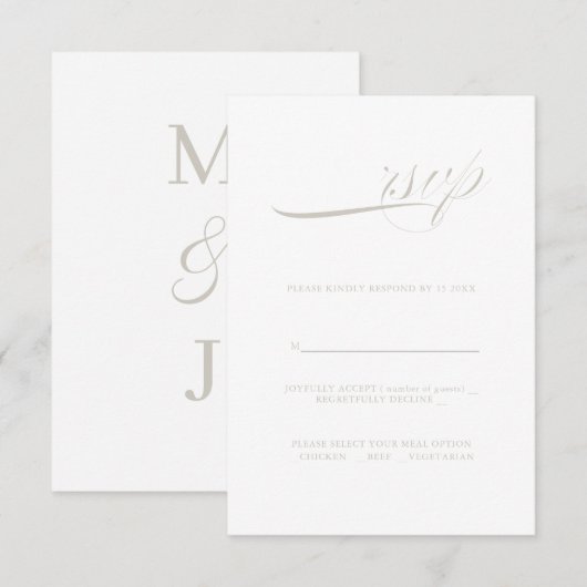 Minimalisme de calligraphie moderne RSVP (Devant / Derrière)