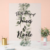 Minimalisme de verdure laisse un panneau de mariag (Mariage)