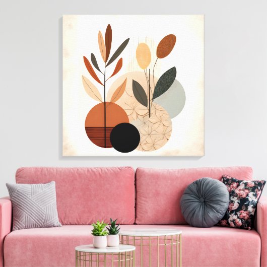 Minimalisme en Abstracte kunst verenigen Canvas Afdruk (Insitu (Woonkamer))