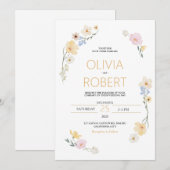 Minimalisme et Faire-part de mariage de fleurs (Devant / Derrière)