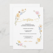Minimalisme et fleurs Mariage CARTE DE RÉCEPTION (Devant / Derrière)