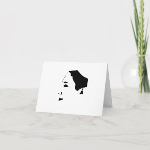 Minimalisme Face Sketch Girl Lady Bedankkaart