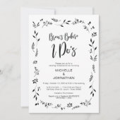 Minimalisme Floral Mariage Dîner Invitations (Devant)