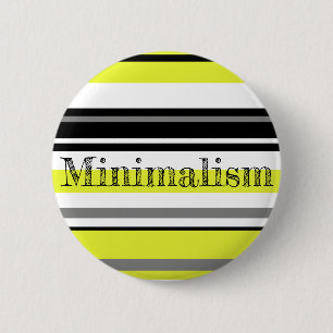 Minimalisme gele zwarte strepen ronde button 5,7 cm