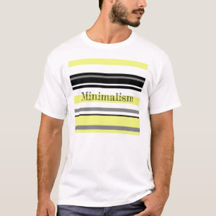 Minimalisme Gele Zwarte Strepen T-shirt