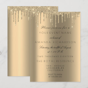 Minimalisme Glitterende Druppels Gouden Verjaardag Kaart