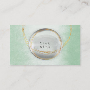 Minimalisme Golden Foil Glass Mint Green Vip Visitekaartje