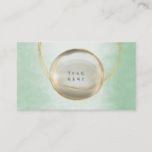 Minimalisme Golden Foil Glass Mint Greenery VIP Visitekaartje
