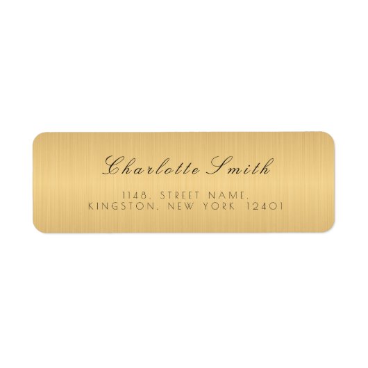 Minimalisme Golden Folie Return Address Labels (Voorkant)