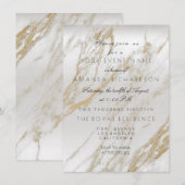 Minimalisme Goud Wit Grijs Marmer Zilver Metaal Kaart (Voorkant / Achterkant)