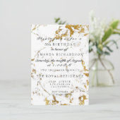 Minimalisme grijze witte marmer gouddag kaart (Staand voorkant)