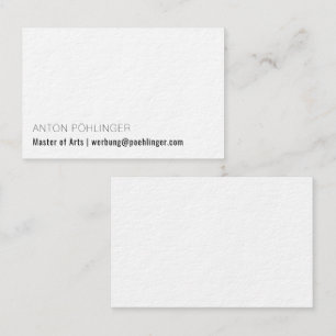 Minimalisme in zwart wit visitekaartje