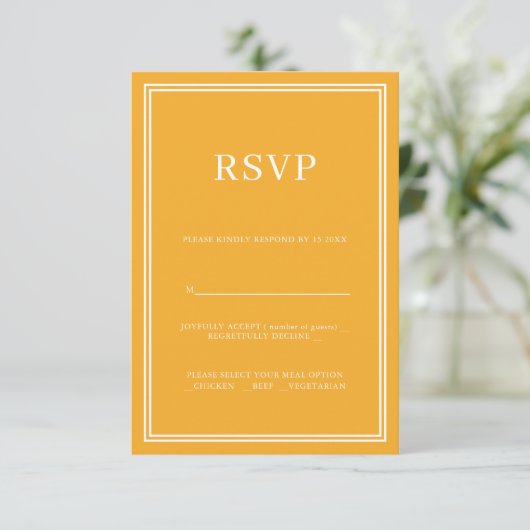 Minimalisme jaune moderne RSVP (Debout devant)