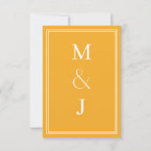 Minimalisme jaune moderne RSVP (Dos)