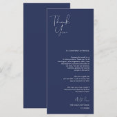Minimalisme Marine Script Place setting Dank u Programma (Voorkant / Achterkant)