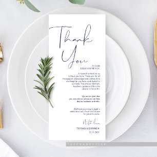 Minimalisme Marine Script Place setting Dank u Programma