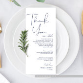 Minimalisme Marine Script Place setting Dank u Programma