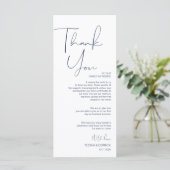 Minimalisme Marine Script Place setting Dank u Programma (Staand voorkant)