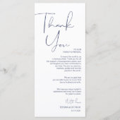 Minimalisme Marine Script Place setting Dank u Programma (Voorkant)