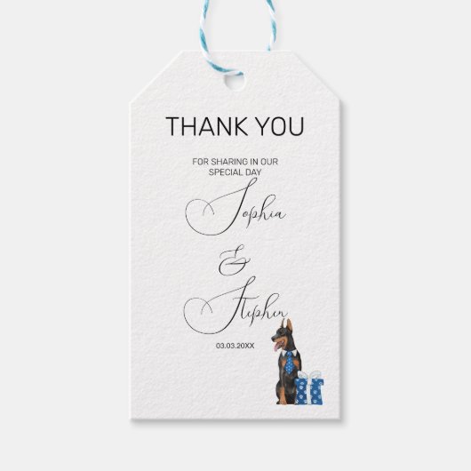 Minimalisme met een Hond Illustratie Cadeaulabel (Voorkant)