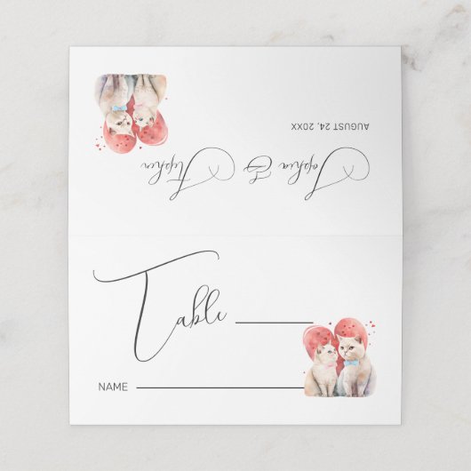 Minimalisme met een Katten Bruiloft (Buitenkant ongevouwen)