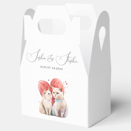 Minimalisme met een kattenbruiloft bedankdoosjes (Geopend)