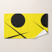 Minimalisme moderne Art Abstrait Jaune Noir (Serviette à main)