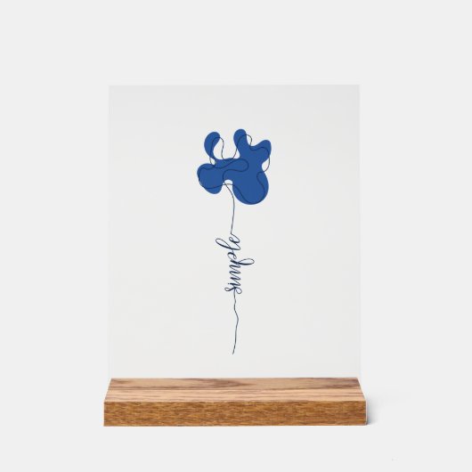 Minimalisme Panneau de fleurs acryliques simple (Recto)
