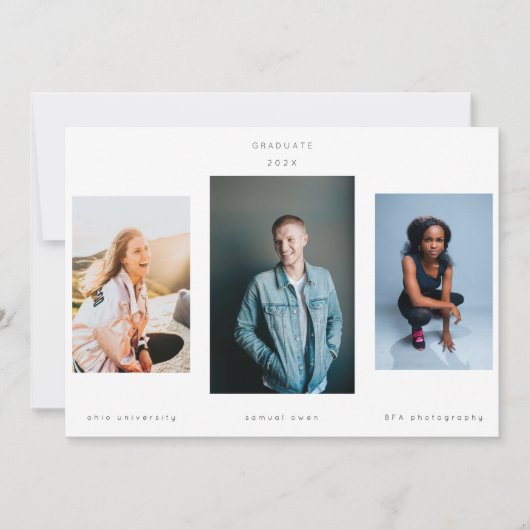 Minimalisme Portret Drie Foto Universiteit Aankondiging (Voorkant)