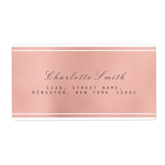 Minimalisme Rose Rose Étiquettes de adresse de liv (Devant)