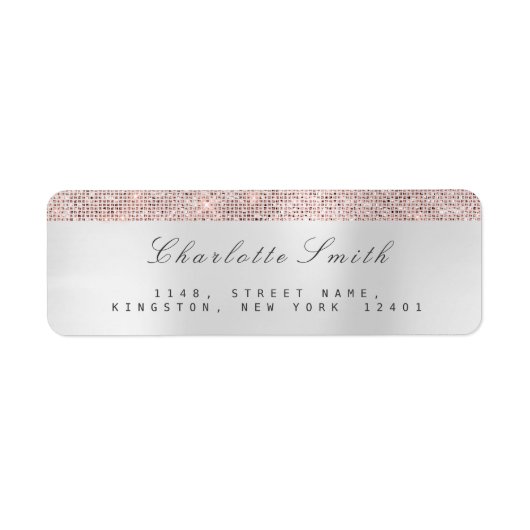 Minimalisme Roze Rose Gold Return-adreslabels Etiket (Voorkant)