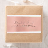 Minimalisme Roze Rose Gold Shipping Adresetiketten Etiket (Insitu)