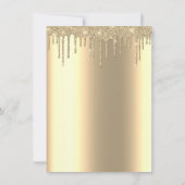 Minimalisme Sparkly Drift Gold Birthday Champaigne Kaart (Achterkant)
