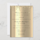 Minimalisme Sparkly Drift Gold Birthday Champaigne Kaart (Voorkant)