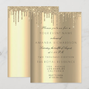 Minimalisme Sparkly Drift Gold Birthday Champaigne Kaart