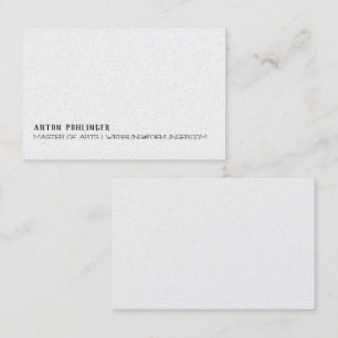 Minimalisme sur carte de visite en noir et blanc