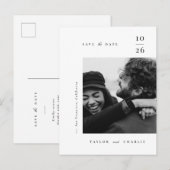 Minimalisme Typografie Save the Date Aankondigingskaart (Voorkant / Achterkant)