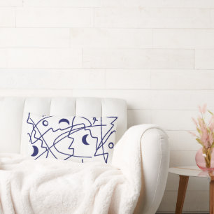 Minimalisme van abstracte Art Blue Line Circles Kussen