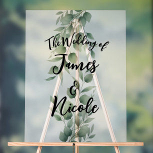 Minimalisme végétal pour un panneau de mariage mod