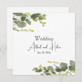 Minimalismo de flores de mimosa kaart (Voorkant / Achterkant)