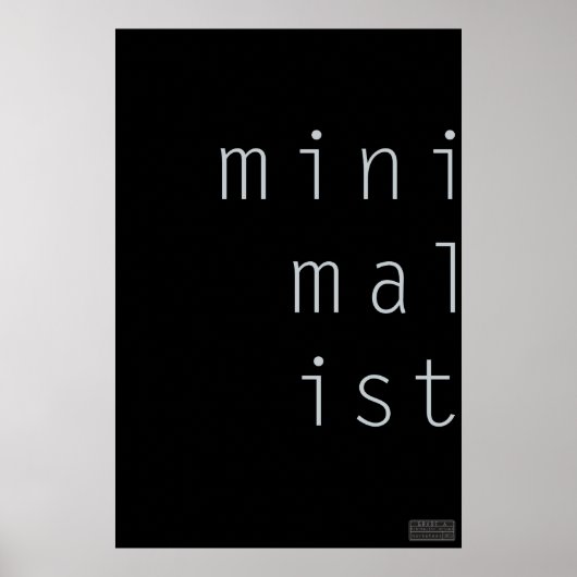 MiniMalIst 001 - Aangepast Poster achtergrondkleur (Voorkant)