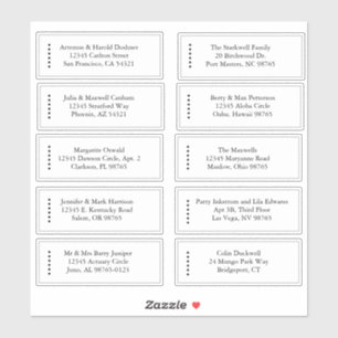 Minimalist-1 B&W vel van 10 Adresetiketten Sticker