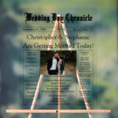 Minimalist 1 Photo Elegant Script Wedding Program Acryl Bord (Neutraal)