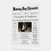 Minimalist 1 Photo Elegant Script Wedding Program Acryl Bord (Hoek)