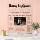 Minimalist 1 Photo Elegant Script Wedding Program Acryl Bord (Huwelijk)